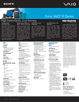 Sony VGC-RA810G Guide De Spécification