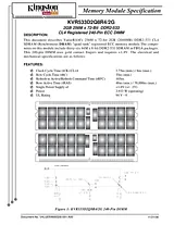 Kingston Technology 2 GB, DIMM 240-pin, DDR II, 533 MHz, CL4, 1.8 V, 256M X 72, ECC KVR533D2Q8R4/2G Fiche De Données