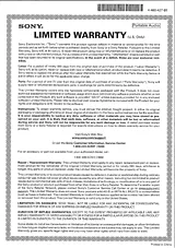 Sony PHA-2 Warranty Information