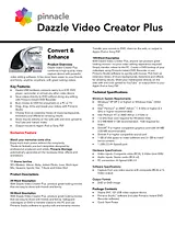 Pinnacle Dazzle Video Creator Plus 8230-10064-71 Dépliant