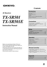 ONKYO TX-SR501E Справочник Пользователя
