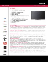 Sony kdl-46w5100 Specification Guide