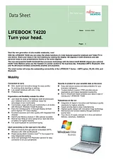 Fujitsu LIFEBOOK T4220 VFY:T4220-01BE Справочник Пользователя