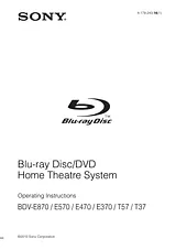 Sony BDV-E470 Manuel D’Utilisation