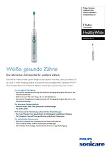Philips Sonicare Electric toothbrush HX6711/22 Sonic toothbrush Turquois HX6711/22 数据表