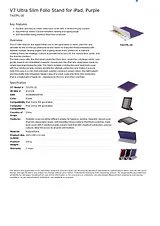 V7 Ultra Slim Folio Stand for iPad, Purple TA37PL-2E Dépliant