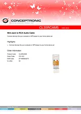 Conceptronic Mini-Jack to RCA Audio Cable CL35RCAM5 Benutzerhandbuch