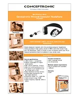Conceptronic Wireless Computer Headphone CWLHEADP Prospecto
