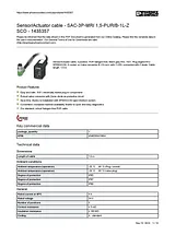 Phoenix Contact Sensor/Actuator cable SAC-3P-MR/ 1,5-PUR/B-1L-Z SCO 1435357 1435357 Data Sheet
