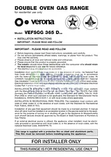 Verona VEFSGG365NDE 取り扱いマニュアル