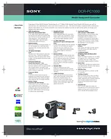 Sony DCR-PC1000 Guia De Especificaciones