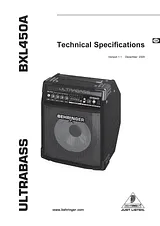 Behringer Ultrabass BXL450A 规格说明表单