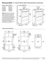 KitchenAid 1.4 cu. ft. Ultima Cook™ Microwave 4.1 cu. ft. Convection Lower Oven Architect® Series Ilustrações Dimensionais