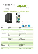 Acer X2631G DT.VKDEQ.015 Fascicule