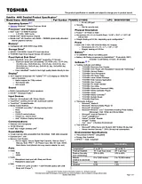 Toshiba A665-S6050 Guide De Spécification