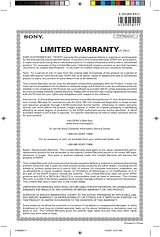 Sony kdl-26l5000 Warranty Information
