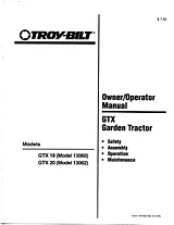 Troy-Bilt GTX 20 Manuel D’Utilisation