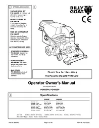 Billy Goat VQ1002SP User Manual