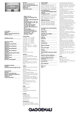 Gaggenau BS485611 Specification Guide