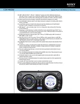 Sony cdx-h910ui Guide De Spécification