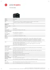 Leica V-lux 4 18190 Листовка