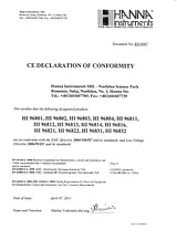 Declaration Of Conformity (HI 96831)