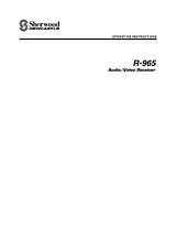 Sherwood R-965 Справочник Пользователя