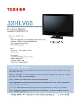 Toshiba 32HLV66 Guia De Especificaciones