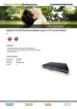 Conceptronic 48 port 10/100 Rackmountable Layer 2 19" Smart Switch C07-125 Справочник Пользователя