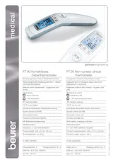 Beurer IR fever thermometer FT 90 795.30 Hoja De Datos