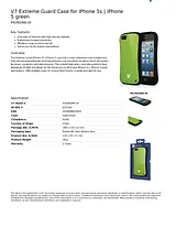 V7 Extreme Guard Case for iPhone 5s | iPhone 5 green PA19SGRN-2E プリント