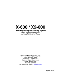 Universal Laser Systems X-600 사용자 설명서