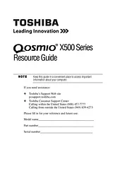 Toshiba x500-q900s Reference Guide