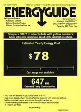 GE GNS23GGHBB Energy Guide