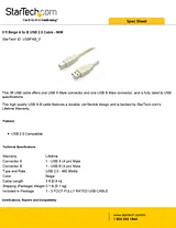 StarTech.com 3 ft Beige A to B USB 2.0 Cable - M/M USBFAB_3 전단