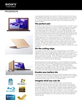 Sony VPCZ22UGX Guide De Spécification