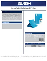Sweex Tablet Folio Case 9.7" Blue SA347 Листовка