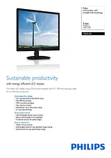 Philips LCD monitor, LED backlight 19S4LAB 19S4LAB/00 Leaflet