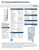 Bosch B10CB80NV Specification Sheet