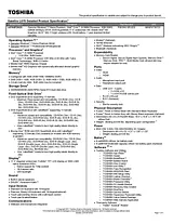 Toshiba l670-bt2n25 Guide De Spécification