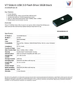 V7 Slide-In USB 3.0 Flash Drive 16GB black VU316GDR-BLK-2E Scheda Tecnica