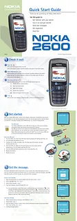 Nokia 2600 Quick Setup Guide