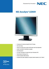 NEC AccuSync LCD93V 60001772 Folheto
