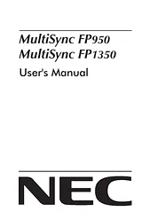 NEC MultiSync FP950 Manuel D’Utilisation