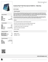 Kensington Comercio Plus™ Soft Folio Case for iPad Air™ — Slate Grey K97212WW Dépliant