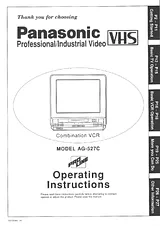 Panasonic ag-527 사용자 가이드