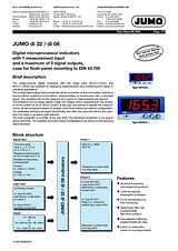 Jumo 701530/888-22 di 32 Digital Display Instrument 701530/888-22 Data Sheet