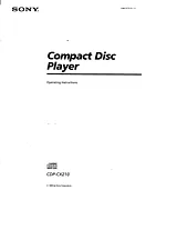 Sony CDP-CX210 매뉴얼