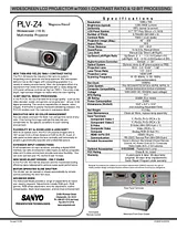 Sanyo PLV-Z4 Guide De Spécification