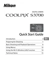 Nikon COOLPIX S3700 Anleitung Für Quick Setup